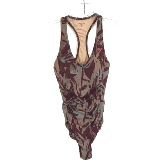 NWOT Womens Size 4 Garnet Hill Purple Active Gathered One-Piece Swimsuit - Picture 1 of 6